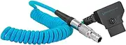 KONDOR BLUE Coiled D-TAP to LEMO 2 Pin 0B Male Power Cable Compatible with Zcam | Teradek | ARRI | RED | Paralinx | Preston | Cinegears | Ghost Eye Wireless | Transvideo | Switronix | Panasonic