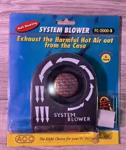 PC System Blower Computer Tower Cooling Fan Ball Bearing AOC FC-2000-B New NIP