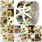 Hosuly 40 Pcs Sunflower Fabric Fall Jelly Fabric for Quilting Patchwork Roll ...