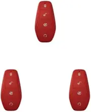 3 Set of Impact-Resistant Silicone Key Case for BYD Atto No Blocking Signal Scratch-Proof No Cap for BYD Atto Silica Gel Red 9 x 5cm, Red 9 x 5cm, 3Set