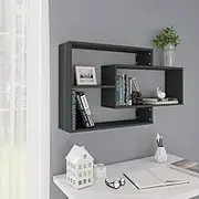 Wall Shelves Grey Decor: Floating Kitchen Shelf for Bathroom, Rustic Ledge, Wood Shelves Engineered for Wall, Space-Saving Solution - Set
