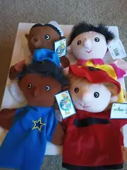 Get Ready Kids Puppets, Set Of 4 Nurse, Teacher, Police Firefighter, NWT