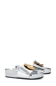 Tory Burch Patos Slide Sandal in Argento /Gold at Nordstrom, Size 8 Argento/Gold