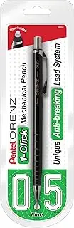 Pentel Orenz Mechanical Pencil 0.5Mm Fine Line, Black Barrel, Pack of 1 (PP505BP)