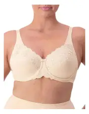 [Triumph] 'Embroidered' Minimizer Underwire Bra 10000085 in Fawn