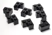 Lego - Lot of 8 - Black, Brick 2 x 2 Corner