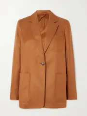 [Max Mara] Max Mara - Boemia Linen-twill Blazer - Brown - UK 8 UK 8 Brown