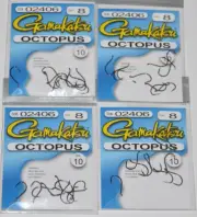 4 packs gamakatsu octopus hook size 8 10 per pack # 02406 hooks