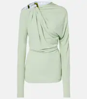 [Victoria Beckham] Victoria Beckham Draped jersey top AU 12 black