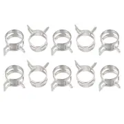Spring Hose Clamp, 10pcs 65Mn Steel 11mm Low Pressure Air Clip, Nickel Plated