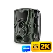2K Wildlife Camera with Outdoor Night Vision No Glow, Motion Detection, 128GB