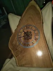 Handcrafted, Handmade Large Australian Mohogony I've Edge Wall Clock. Hand...