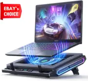 V10 RGB Gaming Laptop Cooling Pad 4.72" Fan 3-Stand 4-Port USB 13-17.3"