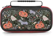 AoHanan Switch Carrying Case Halloween with Pumpkins Skull Switch Game Case with 20 Games Cartridges Hard Shell Travel Protection Storage Case for Console & Accessories
