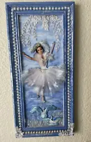 Barbie Ballerina Framed Handmade Collage Wall Decor Mixed Media