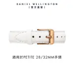 【DANIEL WELLINGTON】DW 錶帶 PETITE BONDI 純真白真皮錶帶-玫瑰金(DW00200161)