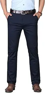 [Botong] Men's Slim Fit Comfort Casual Pants Wrinkle-Resistant Flat Front Suit Pants