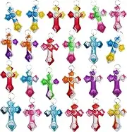 100 Packs Bulk Fidget Bubble Bulk Mini Pop Cross Keychain , Holiday Party Favors Supplies Classroom Summer Student Gifts