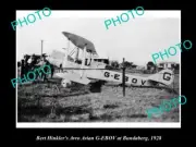 OLD POSTCARD SIZE AVIATION PHOTO OF BERT HINKLER & ARVO AVIAN 1928 BUNDABERG
