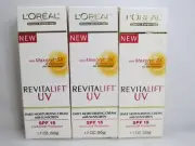 L'OREAL REVITALIFT UV DAILY MOISTURIZING CREAM SPF 15 1.7 OZ NWB LOT OF 3