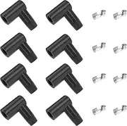 Spark Plug Cap Terminal Kit 90 Degree Spark Plug Boot HEI Distributor and Coil Boot Spark Plug Lead Wire (8-Pack)