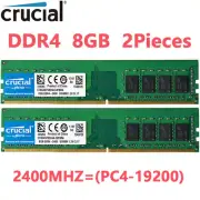 Crucial DDR4 16GB 2400Mhz PC4-19200 288pins Desktop Memory Dimm Ram 2X8GB