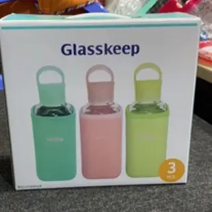 全新Glasskeep方形玻璃隨手瓶3入組SP-2212/玻璃瓶/水壺/隨身瓶/500ml/小巧瓶
