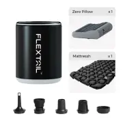 Outdoor Mini Camping Pump With Lamp For Sleeping Pad Black Pump+Air Mattress+Zero Pillow
