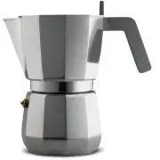 Moka, Espresso coffee maker in aluminium casting. Handle and knob in PA, grey...