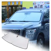 Foldable Car Front Windshield Sunvisor Kit Sunproof Trim For Nissan Titan 20-23