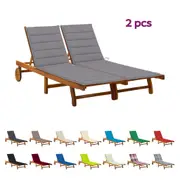Garden Sun Lounger with Cushion Outdoor Day Sofa Bed Solid Wood Acacia vidaXL