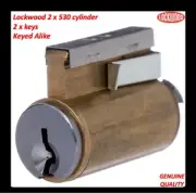 2 x LOCKWOOD CYLINDER 930 and 530 series Keyed alike 2 x keys CYL 530-20SC