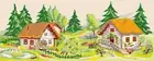 DIY Cross Stitch Kit "Summer landscape" with Printed Tapestry Canvas, 7.9"x19.7"