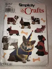 Simplicity 9257 Craft Pattern Dog Costumes, Accessories Uncut Sewing DogWear