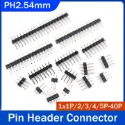 1 to 40 Way - 2.54mm 0.1" Male Pin Header Single Row PCB Connector