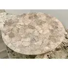 36" Round Crystal White Quartz Stone Console Bar Coffee Table Luxury Home Decors