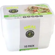 10pc Lemon & Lime 1000ml Meal Prep Reusable Containers/Food Storage Assorted
