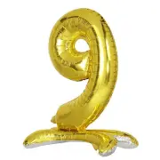 GOLD 27" tall Number 9 Mylar Foil Standing Balloon Party Backdrop Decorations
