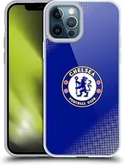 Head Case Designs Officially Licensed Chelsea Football Club Halftone Crest Gel Case [Military Grade Protection] Compatible with Apple iPhone 12 Pro Max