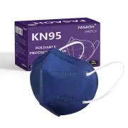 50 Pcs KN95 Blue Color 5Ply Face Mask Disposable NonMedical Earloop Mouth Cover