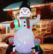 1.8m Christmas Decoration Inflatable Toy Gift Snowman Penguin Built-in LED Light