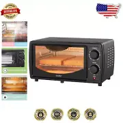 Compact 4-Slice Toaster Oven - Bake, Broil & Toast in Modern Black