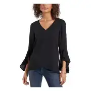 VINCE CAMUTO Flutter Sleeve Crossover Top 6C 2296-