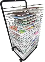 Art Drying Rack for Classroom,30 Removable Shelves,for Childcare Centers and Art Classes,Art Classroom or Studio Oil Painting Rack Art