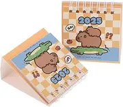 CRILSTYLEO Desk Calendar 2025 2pcs Flip Desk Calendar Memo Pad Yearly Planner Office Supplies for Home or Office