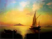 Bay of Naples Tile Mural Kitchen Bathroom Wall Backsplash Art 24x18