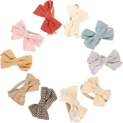 [HAPINARY] 10pcs Baby Girls Hair Bow Headband Set Newborn Ddler Elastic Cotton Headwear for Girls