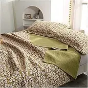 Quilt Set Full Queen Size 3 Piece Soft Summer Quilt Lightweight Reversible Bedspread Floral Print Coverlet for All Season (1 Quilt,2 Pillow Shams) (Color : K, Size : Full/Queen 250x230cm-98x90)