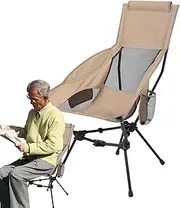 Folding Chairs for Outside, Outdoor Garden Moon Chair, Foldable Ultra Light Compact Seat with Head Support for Hiking Beach Fishing Travel Picnic
