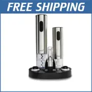 Sleek Electric Wine Gift Collection: Corkscrew, Preserver & Accessories